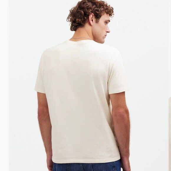 Madewell NM162 Cream Garment-Dyed All day Crewneck Tee Medium NWT - Picture 3 of 10